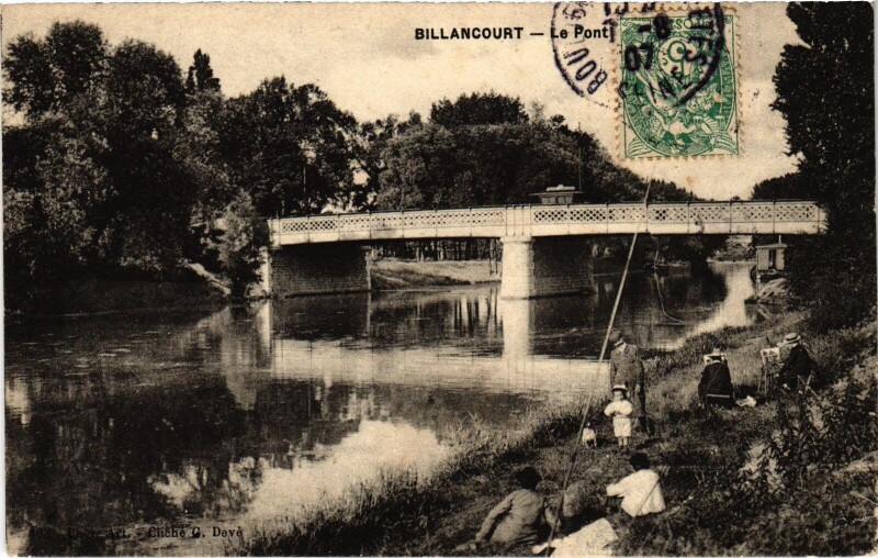 Carte postale ancienne Billancourt Le Pont France
