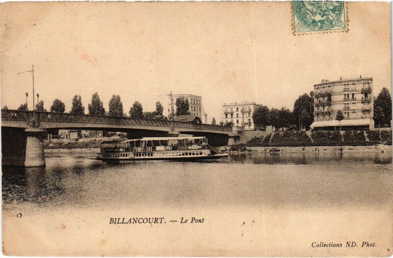 Carte postale ancienne Billancourt Le Pont France