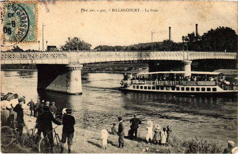Carte postale ancienne Billancourt Le Pont France