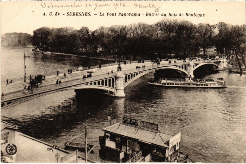 Carte postale ancienne Suresnes Le Pont Panorama France à Suresnes