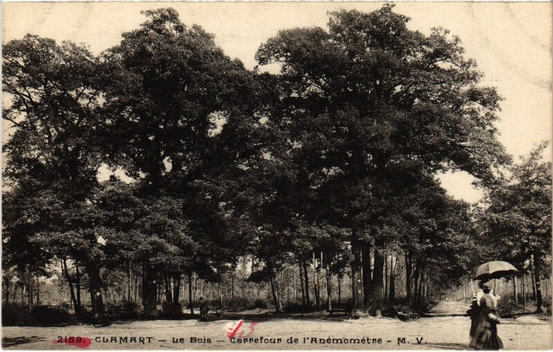 Carte postale ancienne Clamart Carrefour de l'Anemometre France à Clamart