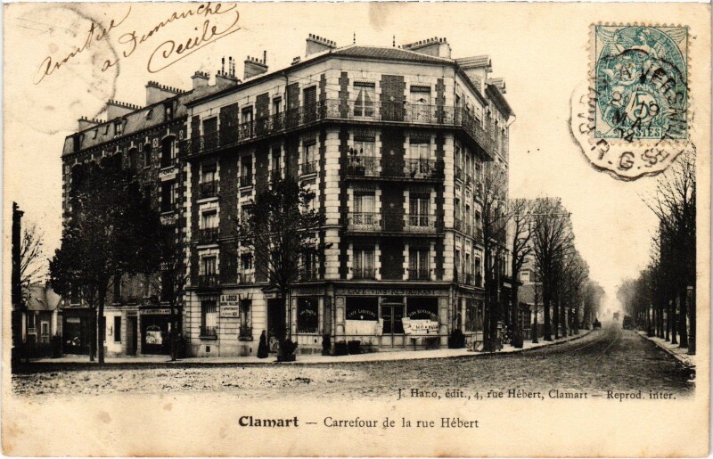 Carte postale ancienne Clamart Carrefour de la rue Hebert France à Clamart