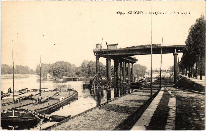 Carte postale ancienne Les Quais et le Port à Clichy