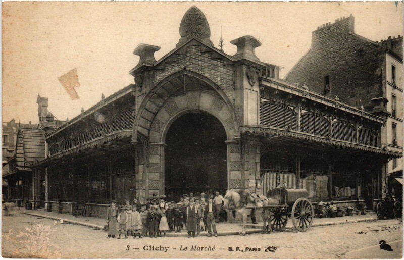 Carte postale ancienne Le Marché à Clichy