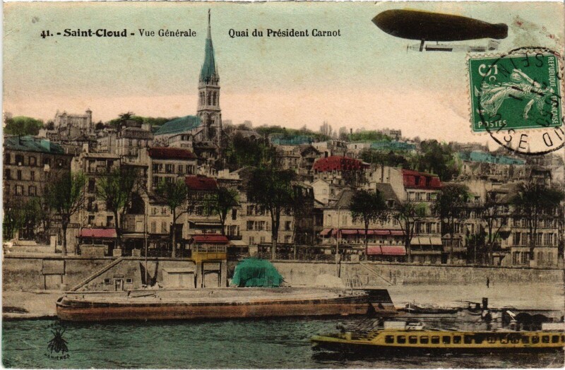 Carte postale ancienne Saint-Cloud Vue Generale, Quai du President Carnot France à Saint-Cloud