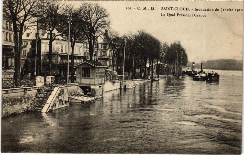 Carte postale ancienne Saint-Cloud Le Quai President Carnot France à Saint-Cloud