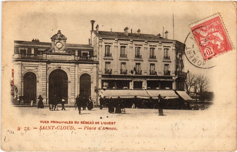 Carte postale ancienne Saint-Cloud Place d'Armes France à Saint-Cloud