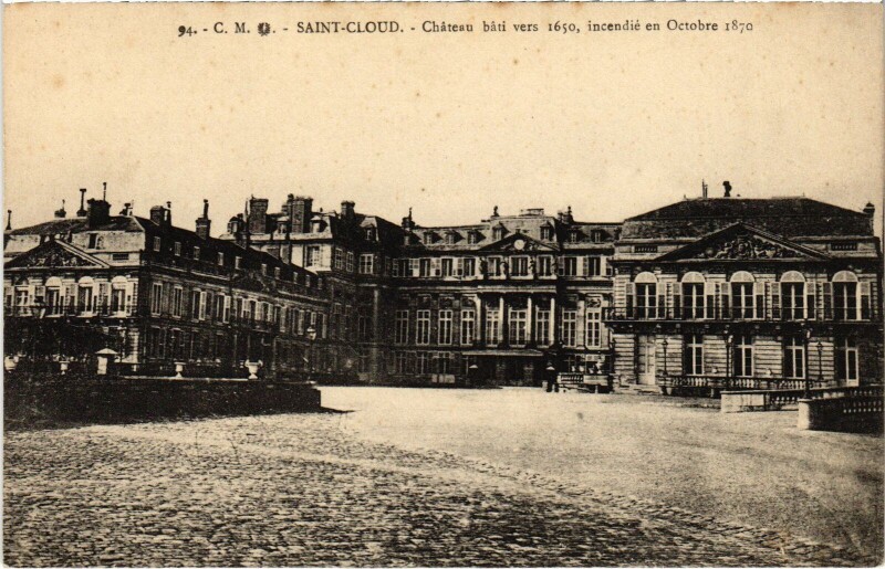 Carte postale ancienne Saint-Cloud Chateau bati vers 1650 France à Saint-Cloud
