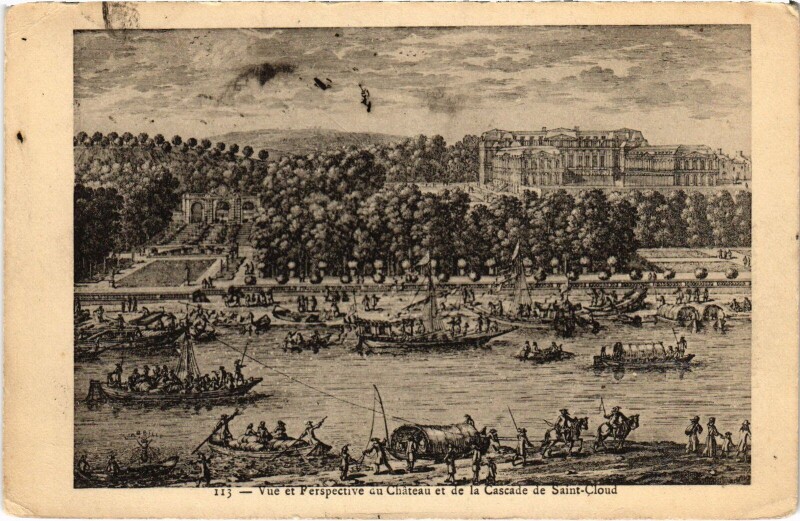 Carte postale ancienne Saint-Cloud Vue et perspective du Chateau France à Saint-Cloud