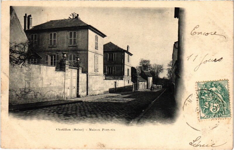 Carte postale ancienne Chatillon Maison Perrotin France