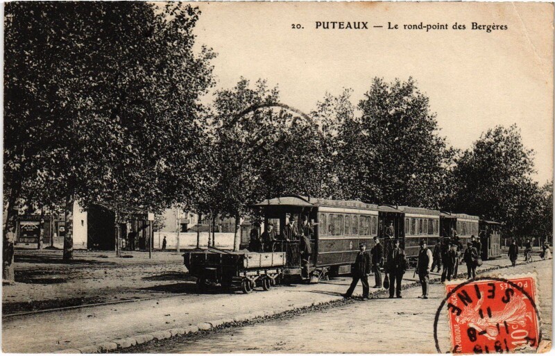 Carte postale ancienne Puteaux Le rond-point des Bergeres France à Puteaux