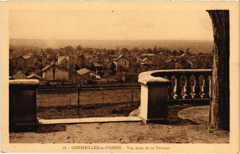 Carte postale ancienne Cormeilles en Parisis Vue prise de la Terrasse France à Cormeilles-en-Parisis