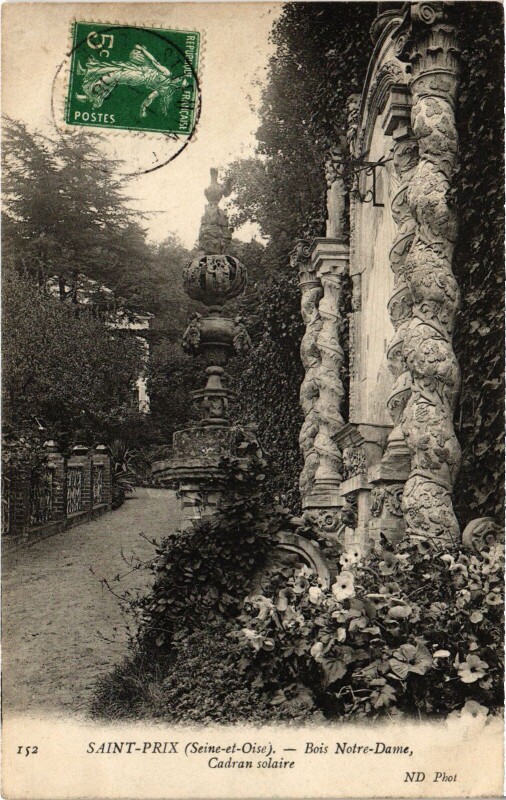 Carte postale ancienne Saint-Prix Bois Notre-Dame, Cadran solaire France à Saint-Prix