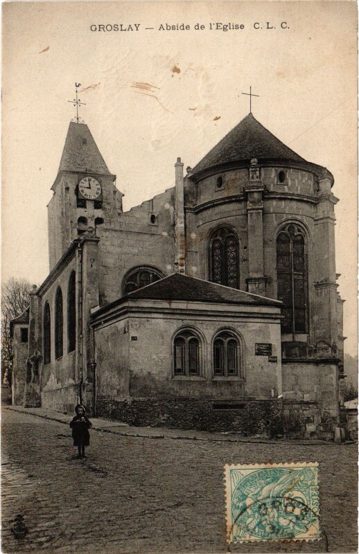 Carte postale ancienne Groslay Abside de l'Eglise France à Groslay