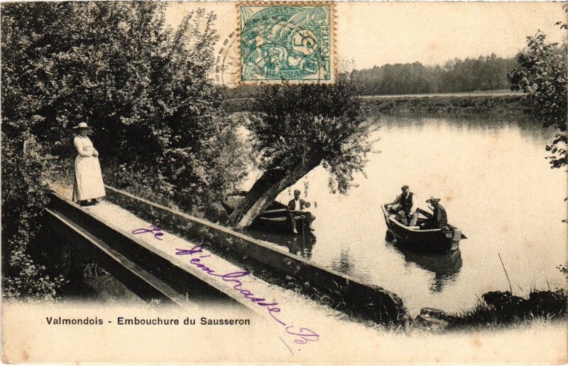 Carte postale ancienne Valmondois Embouchure du Sausseron France à Valmondois