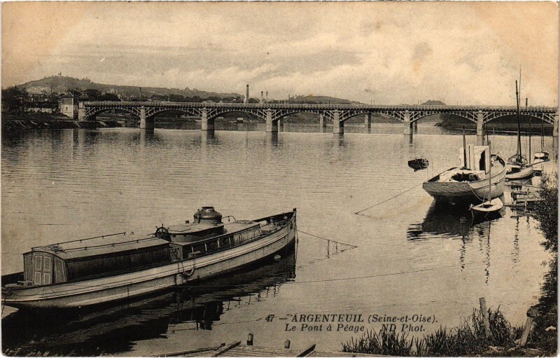 Carte postale ancienne Argenteuil Le Pont a Peage France à Argenteuil