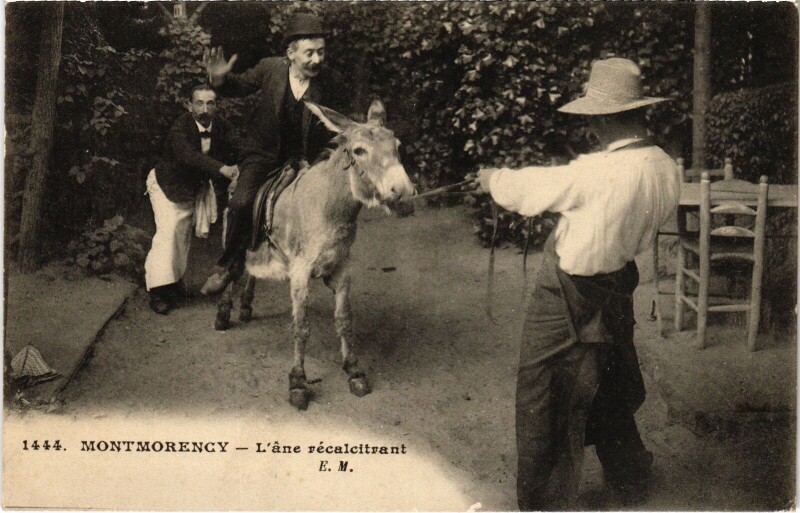 Carte postale ancienne Montmorency L'ane recalcitrant France à Montmorency