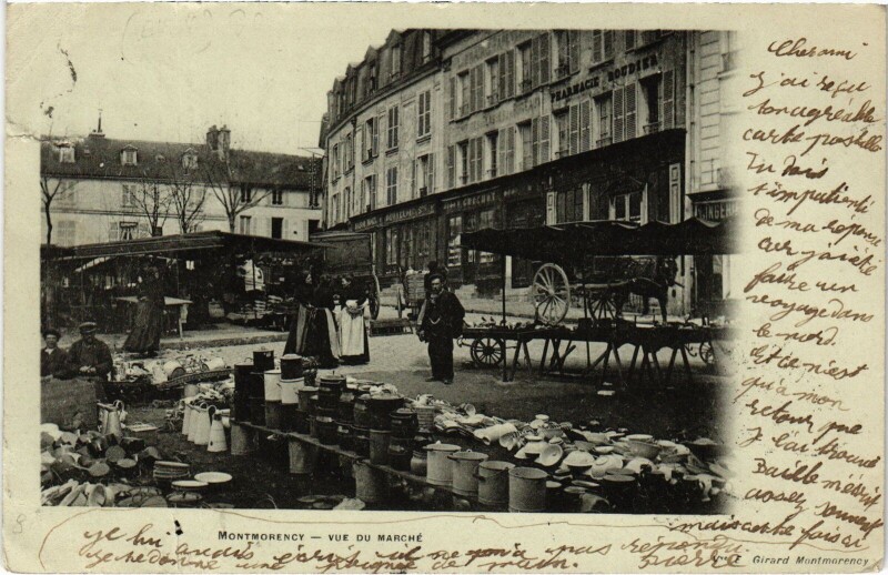 Carte postale ancienne Montmorency Vue du Marche France à Montmorency