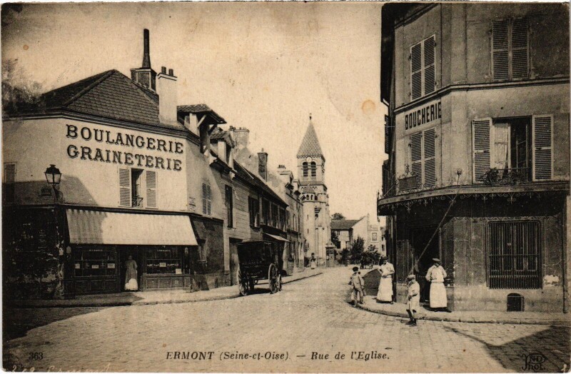 Carte postale ancienne Ermont Rue de l'Eglise France à Ermont