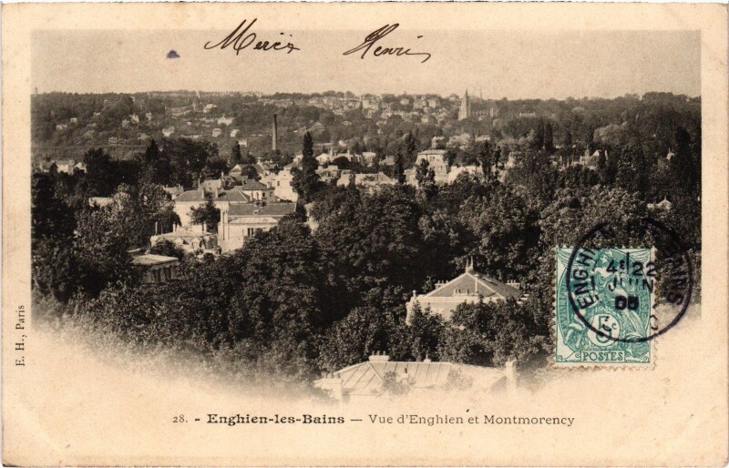 Carte postale ancienne Enghien les Bains Vue d'Enghien et Montmorency France à Enghien-les-Bains