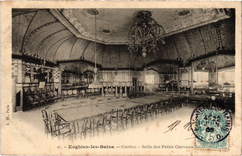 Carte postale ancienne Enghien les Bains Casino, Salle des Petits Chevaux France à Enghien-les-Bains