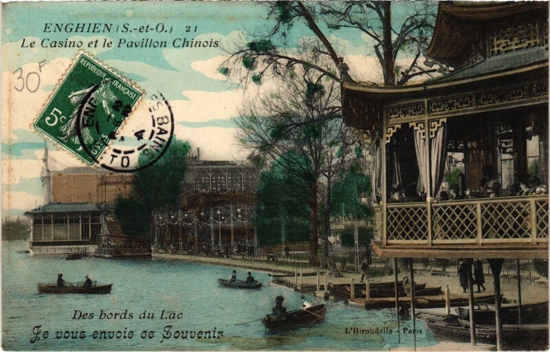 Carte postale ancienne Enghien les Bains Le Casino et le Pavillon Chinois France à Enghien-les-Bains