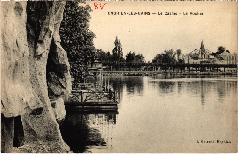 Carte postale ancienne Enghien les Bains Le Casino, Le Rocher France à Enghien-les-Bains