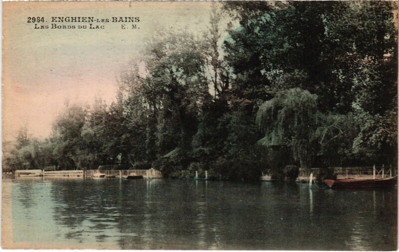 Carte postale ancienne Enghien les Bains Les Bords du Lac France à Enghien-les-Bains