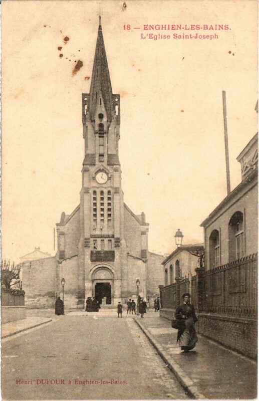 Carte postale ancienne Enghien les Bains L'Eglise Saint-Joseph France à Enghien-les-Bains