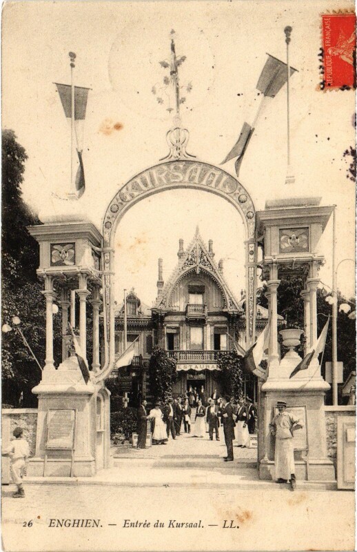 Carte postale ancienne Enghien les Bains Entree du Kursaal France à Enghien-les-Bains