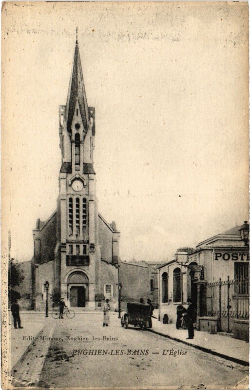Carte postale ancienne Enghien les Bains L'Eglise France à Enghien-les-Bains