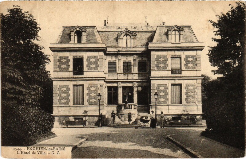 Carte postale ancienne Enghien les Bains L'Hotel de Ville France à Enghien-les-Bains