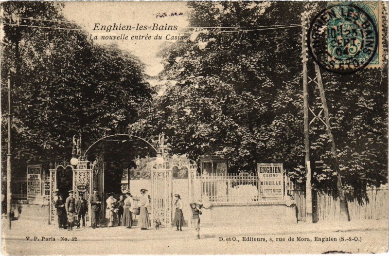 Carte postale ancienne Enghien les Bains La nouvelle entree du Casino France à Enghien-les-Bains