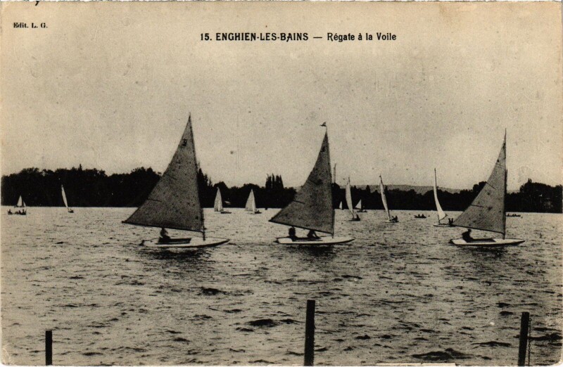 Carte postale ancienne Enghien les Bains Regate a la Voile France à Enghien-les-Bains