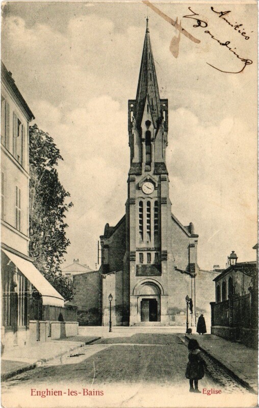Carte postale ancienne Enghien les Bains L'Eglise France à Enghien-les-Bains