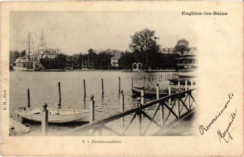 Carte postale ancienne Enghien les Bains Embarcadere France à Enghien-les-Bains