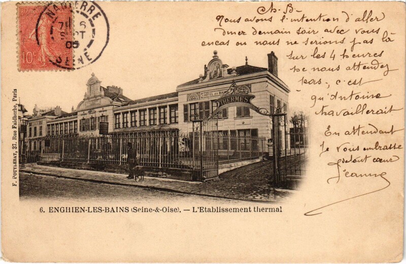 Carte postale ancienne Enghien les Bains L'Etablissement Thermal France à Enghien-les-Bains