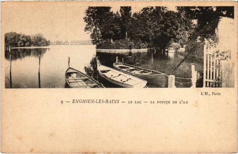 Carte postale ancienne Enghien les Bains Le Lac, La Pointe de l'Ile France à Enghien-les-Bains