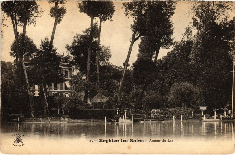 Carte postale ancienne Enghien les Bains Autour du Lac France à Enghien-les-Bains