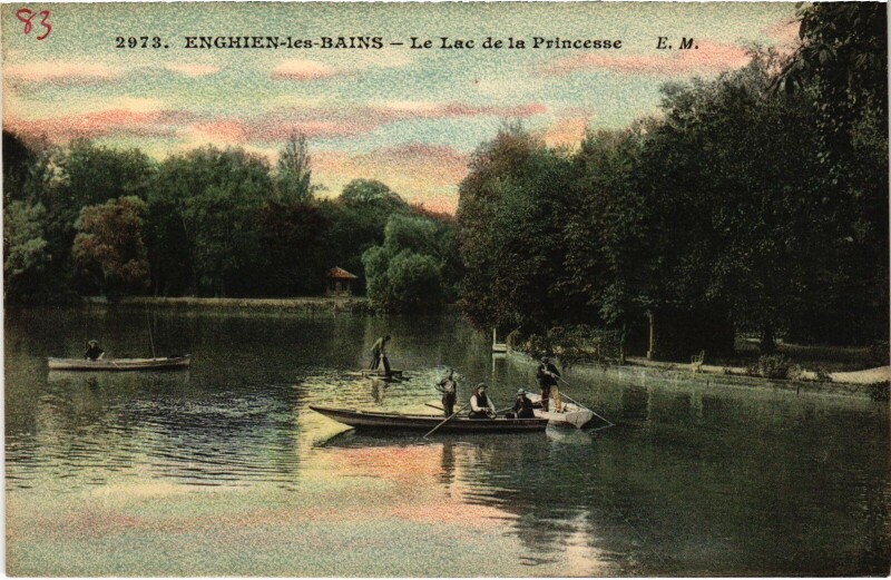 Carte postale ancienne Enghien les Bains Le Lac de la Princesse France à Enghien-les-Bains