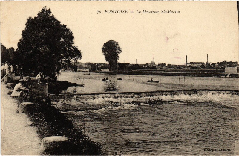 Carte postale ancienne Pontoise Le Deversoir Saint-Martin France à Pontoise