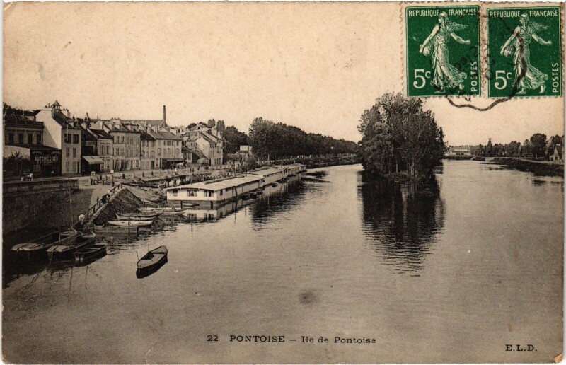 Carte postale ancienne Pontoise Ile de Pontoise France à Pontoise