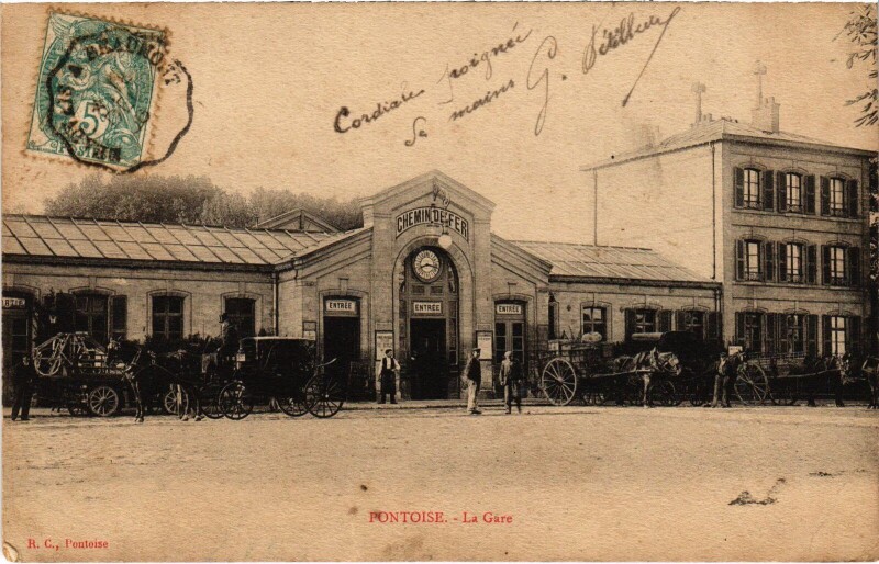 Carte postale ancienne Pontoise La Gare France à Pontoise