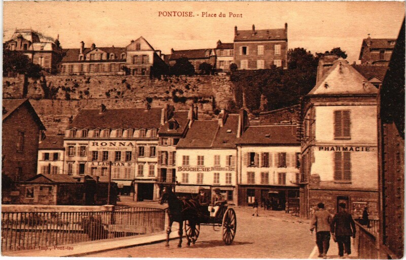 Carte postale ancienne Pontoise Place du Pont France à Pontoise