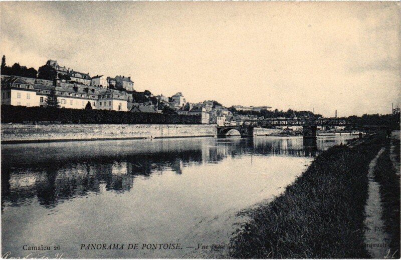 Carte postale ancienne Pontoise Vue prise du Pont France à Pontoise