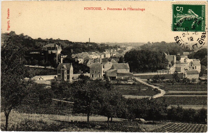 Carte postale ancienne Pontoise Panorama de l'Hermitage France à Pontoise