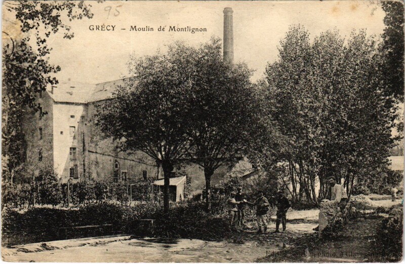 Carte postale ancienne Grecy Moulin de Montlignon France à Montlignon