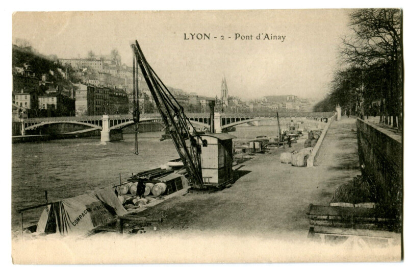 Carte postale ancienne Rhône Lyon Pont d' Ainay
