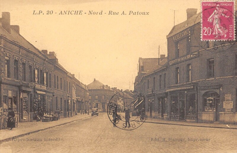 Carte postale ancienne Aniche Rue A.patoux à Aniche