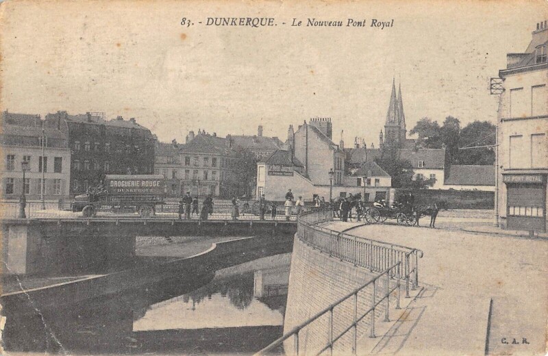 Carte postale ancienne Dunkerque Nouveau Pont Royal à Dunkerque